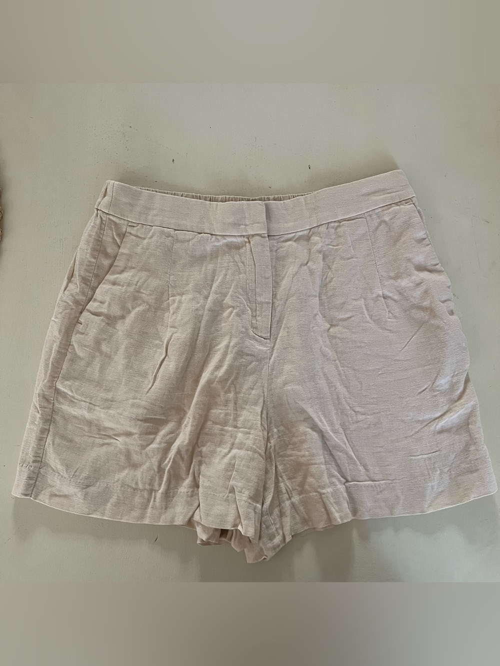 J Crew | beige chino linen blend shorts